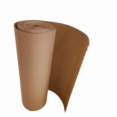 KOUSEL Rollo carton ondulado 90cm x 25 m Ideal pintor, protector suelo obras, reformas. Carton corrugado reforzado resistente.