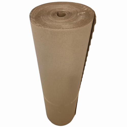 KOUSEL Rollo carton ondulado 90cm x 25 m Ideal pintor, protector suelo obras, reformas. Carton corrugado reforzado resistente.