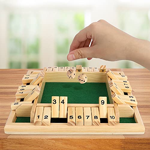 kramow Shut The Box Juego de Mesa para familias Juego Educativo para niños Juegos de Madera y Dados para Jugadores de Party