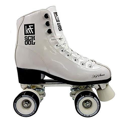 KRF The New Urban Concept Des Krf Patin Roller School ALU Leather Patinaje Infantil, Juventud Unisex, Multicolor (Blanco/Negro), 36