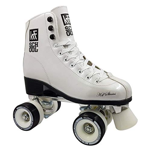 KRF The New Urban Concept Des Krf Patin Roller School ALU Leather Patinaje Infantil, Juventud Unisex, Multicolor (Blanco/Negro), 36