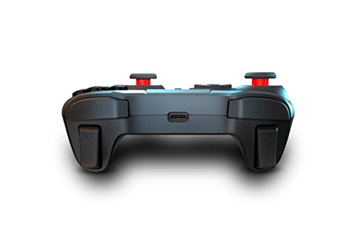 KROM Gamepad KENZO -NXKROMKNZ- alambrico e inalambrico, diseñado para competicion, botones configurables, PC, SWITCH, ANDROID, IOS, PS3, PS4, Soporte Smartphone, Negro