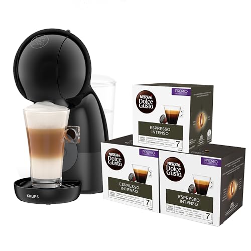 Krups Nescafé Dolce Gusto Piccolo XS KP1A3BCAS - Cafetera de cápsulas de 15 bares,0.8L capacidad, caliente en 40 s, modo eco, color negro