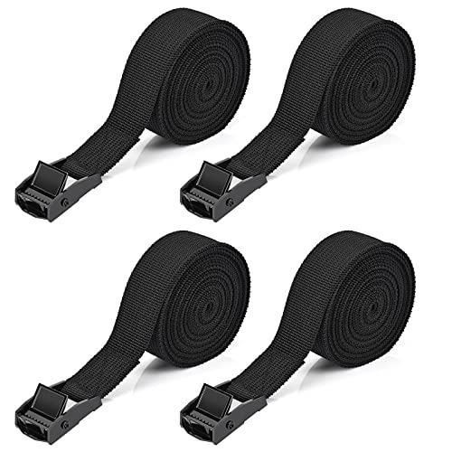 Kshineni Correa de Amarre, 4 Piezas Cinchas de Amarre con Correas Tensoras de Presión 2,5 m x 25 mm para Portaequipajes de Coche, Portabicicletas, Surf, Bicicleta