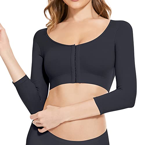 KSKshape Formador de Brazo para Mujer después de la Cirugía con Mangas de Compresión Faja Moldeadora para Mujer, Corrector de Postura,Negro,S