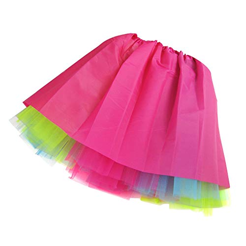 Ksnnrsng Tutu Falda de Mujer Faldas de Tul 50's Short Ballet 3 Capas de Baile para Vestirse Danza (Arcoiris)