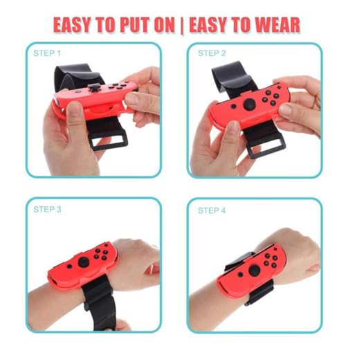 KSURTW 2Pcs Correas de Muñeca Compatible con Nintendo Switch Joy-con Mandos, Just Dance 2024/2023/2022/2021, Switch Sports/Zumba Burn It Up/Fitness Boxing