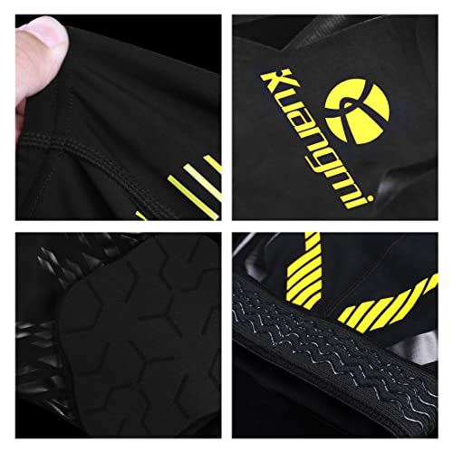 Kuangmi Rodilleras y espinilleras para baloncesto, lucha libre, fútbol, voleibol, deportes, apoyo diario (negro amarillo, par, XL)