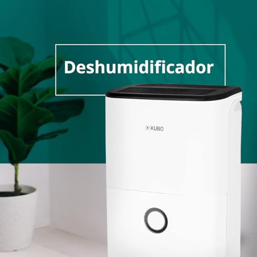 Kubo - Deshumidificador - Absorbe hasta 20 Litros de Humedad por Día - Cobertura de hasta 52 m2 - Función de Secado de Ropa - Silencioso - Color: Blanco