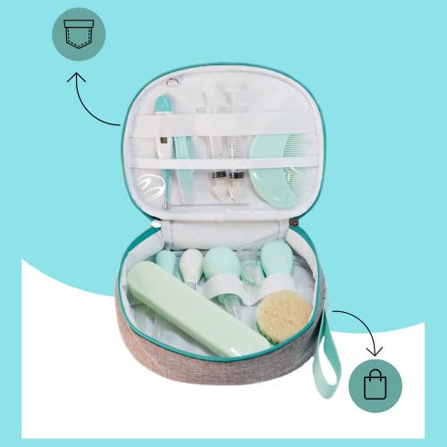 Kuketes - Set Cuidado Bebe Recién Nacido. Kit Higiene Para El Cuidado Del Bebe. Pack Accesorios Lima, Tijeras, Saca Mocos, Jeringa bebe, cepillo, peine. Kit completo bebes para viaje y uso diario