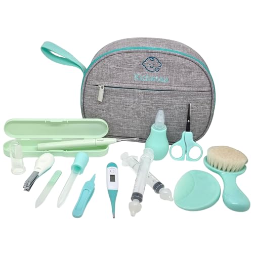 Kuketes - Set Cuidado Bebe Recién Nacido. Kit Higiene Para El Cuidado Del Bebe. Pack Accesorios Lima, Tijeras, Saca Mocos, Jeringa bebe, cepillo, peine. Kit completo bebes para viaje y uso diario