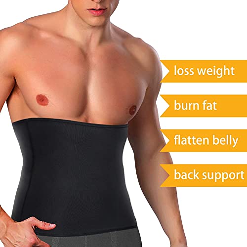 KUMAYES Faja Reductora Hombre Adelgazante Cinturón Reductora Fitness Abdominal Shapewear Deporte Fitness Waist Trainer Faja Lumbar Deportiva (M, Negro)