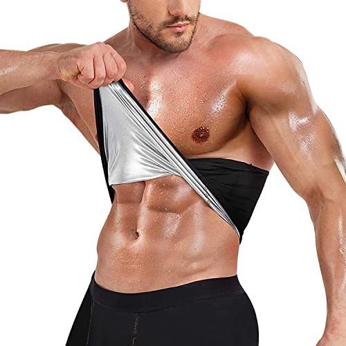 KUMAYES Faja Reductora Hombre Adelgazante Cinturón Reductora Fitness Abdominal Shapewear Deporte Fitness Waist Trainer Faja Lumbar Deportiva (M, Negro)