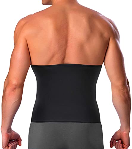 KUMAYES Faja Reductora Hombre Adelgazante Cinturón Reductora Fitness Abdominal Shapewear Deporte Fitness Waist Trainer Faja Lumbar Deportiva (M, Negro)