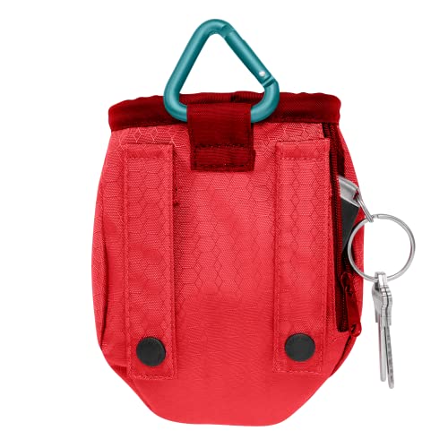 Kurgo Go Stuff-It, Bolsa de Chuches para Perros, Adiestramiento Manos Libres, Lavable a Máquina, Incluye Mosquetón, Rojo