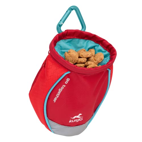 Kurgo Go Stuff-It, Bolsa de Chuches para Perros, Adiestramiento Manos Libres, Lavable a Máquina, Incluye Mosquetón, Rojo