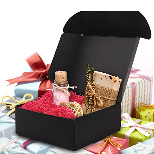 Kurtzy Cajas de Cartón Kraft Negras (Pack de 50) – Medidas de las Cajas 12 x 12 x 5 cm - Caja Kraft Fácil Ensamblado Cuadrada Presentación - Cajitas para Regalos, Fiestas, Cumpleaños, Bodas