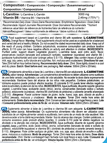 L Carnitina 3000 - L Carnitina Liquida - Carnitina Liquida 3000 - Carnitina Liquida - L-Carnitina 3000 - L Carnitina Viales - L Carnitina - l - carnitina - 20 unidades de 25 ml (Naranja)