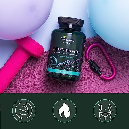 L-CARNITINA COMPLEX | CARNIPURE® | Café Verde + Vitaminas B + Cromo | PRE WORKOUT + PARA la Figura | ALTA concentración | Energía | Sin Aditivos & Vegano | 120 Cápsulas | Vegavero&reg