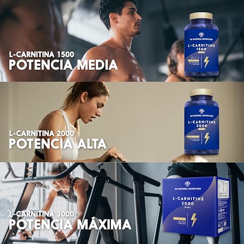 L CARNITINA Natural 3000 mg, Quemagrasas Potente Para Adelgazar, 40 días, L-Carnitina Pre Workout Gym, Mejora Energía, Resistencia y Rendimiento. Fácil Apertura. Vegano, N2 Natural Nutrition