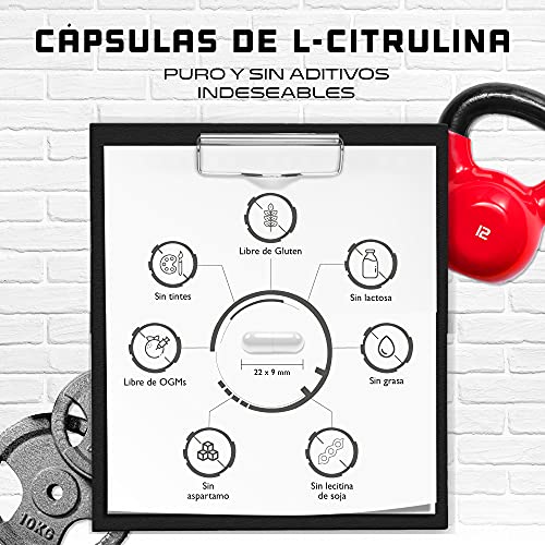 L-Citrulina 360 cápsulas - Dosificación extra alta con 1100 mg por cápsula - 6600 mg por ración - L-Citrulina DL-Malato 2:1 de fermentación vegetal - Sin aditivos no deseados