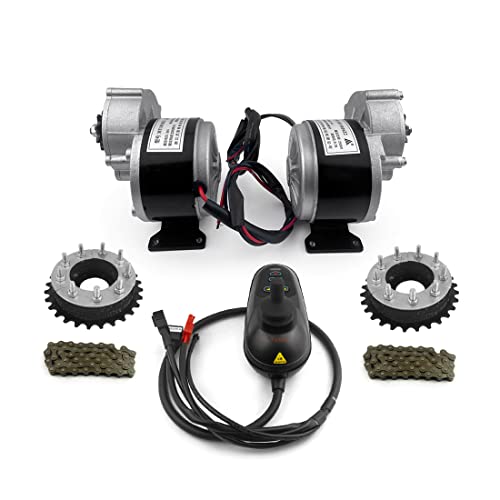 L-faster Motor Dual de 24V y 250W, Kit de conversión de accionamiento Izquierdo y Derecho, Controlador de Joystick Manual para Silla de Ruedas eléctrica de radios de 24" (MAX 17kph)