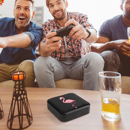 La bonita y hermosa funda para tarjetas de juego de flamenco rosa compatible con Nintendo Switch, caja de almacenamiento portátil con 24 ranuras