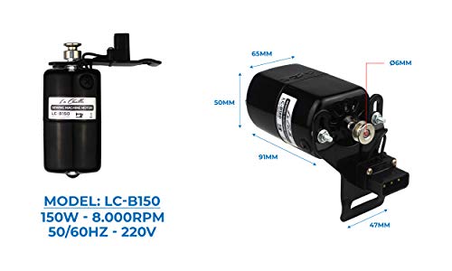 La Canilla ® - Motor Máquina de Coser 150W Negro 8.000RPM para Alfa, Singer, Refrey, Sigma Máquinas de Coser Antiguas y Modernas