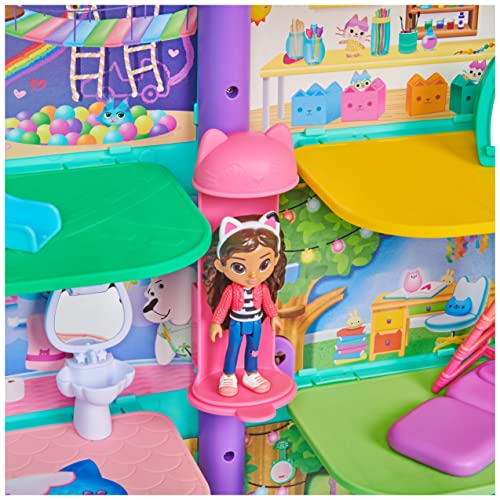 LA CASA DE MUÑECAS DE GABBY - CASA DE MUÑECAS - La Casa de Muñecas de Gabby con 2 Figuras, 8 Muebles, 3 Accesorios, 2 Cajas Sorpresa y Sonidos - 6060414 - Juguetes Niños 3 años +