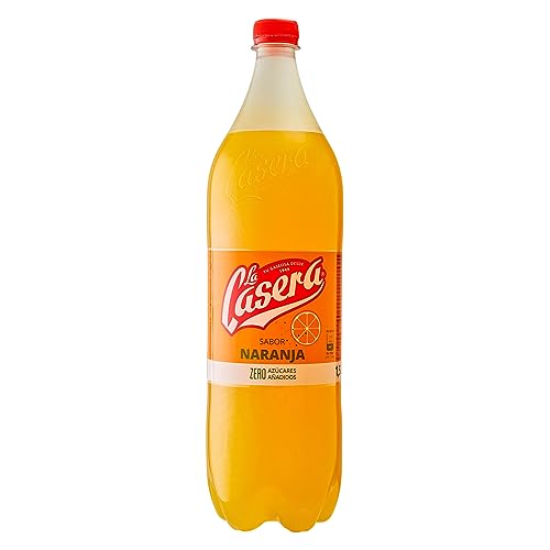 La Casera® Naranja, Refresco con gas de naranja con Cero Azúcares añadidos - Botella, Pack 6 x 1,5 L