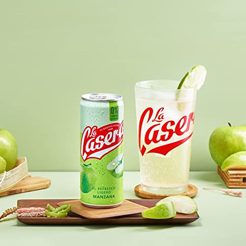 La Casera® Refresco Ligero de Manzana, con Cero Azúcares y Cero Calorías - Lata, Pack 24 x 33 cl