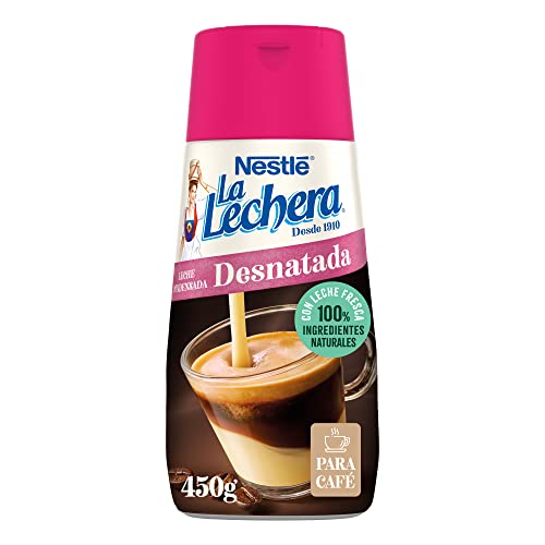 La Lechera Nestlé Leche condensada desnatada - Botella de Sirve Fácil Caja 12 x 450 g