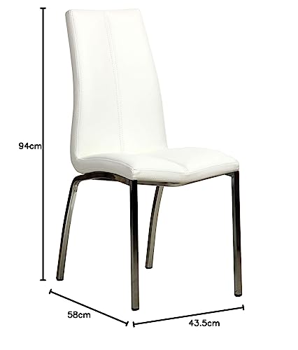 La Silla Española Ourense Silla, Telas, Blanco, 94 cm (Alto) x 43,5 cm (Ancho) x 58 cm (Profundidad)