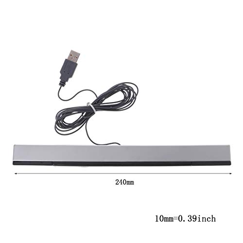 Labstandard Barra de sensor Wii, receptor de barra de sensor remoto con cable de rayos infrarrojos para Wii, accesorios de juego remoto para Wii, mando a distancia, mando de mando, correa de muñeca,