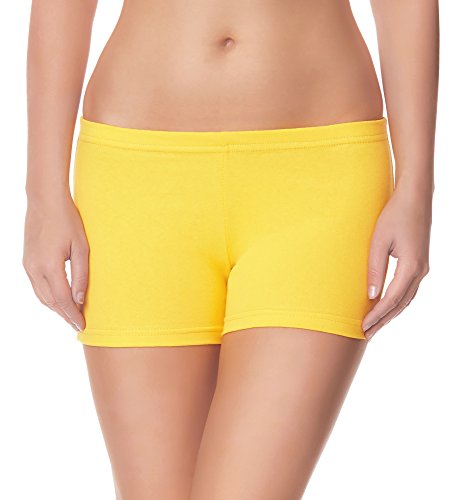 Ladeheid Pantalones Leggins Cortos Shorts Ropa Deportiva Mujer LAMA05 (Amarillo7, M/L)