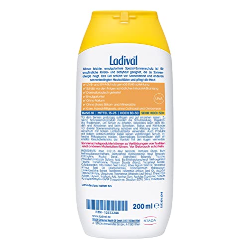 Ladival Niños Protector solar en gel SPF 50+, 200 ml