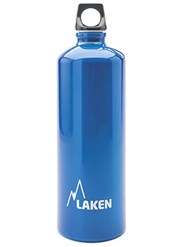 LAKEN Futura Botella de Agua, Cantimplora de Aluminio Boca Estrecha 1L, Azul