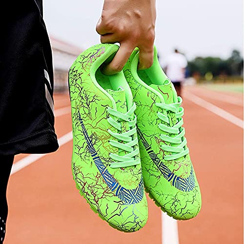 LALKS Zapatillas de atletismo unisex, clavos de sprint para jóvenes, calzado deportivo, deportes de competición, clavos profesionales antideslizantes (Color : Green, Size : 35 EU)