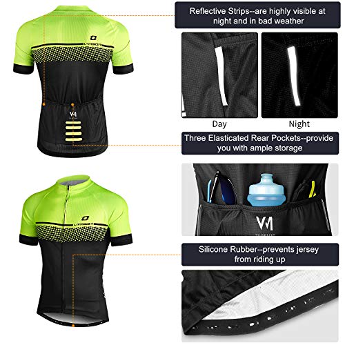 LAMEDA Maillot Ciclismo Hombre Ropa Camiseta Bicicleta MTB con Mangas Cortas Verano(QG249-M)