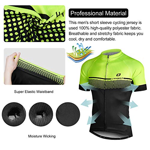 LAMEDA Maillot Ciclismo Hombre Ropa Camiseta Bicicleta MTB con Mangas Cortas Verano(QG249-M)