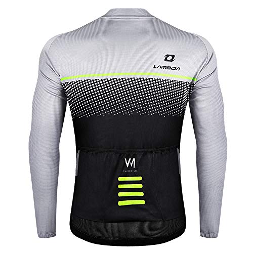 LAMEDA Maillot Ciclismo Hombre Ropa Camiseta Jersey Bicicleta MTB con Mangas Largas para Entretiempo Y Invierno(QG280-L)