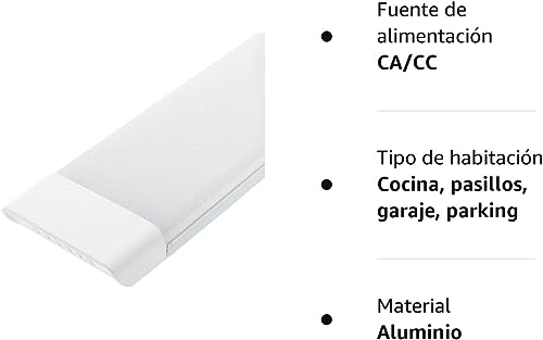 Lampara Luminaria LED Pantalla led para Supermercado, 40W Taller, Hogar y Hospital Luz Blanco Fria 6000K (60 CM, 1 UNIDAD)