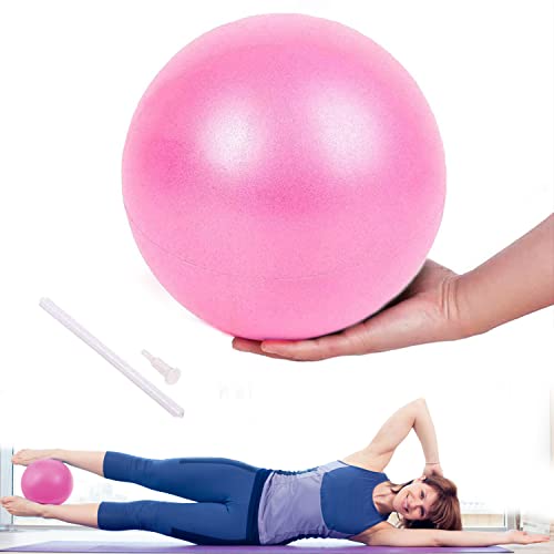 Lanjue Pelota Pilates, 25 cm Pelota de Gimnasia Suave Antideslizante, Pelotas para Yoga para Abdominal y Hombros Entrenamiento Equilibrio Deportes Pilates (Rosa)