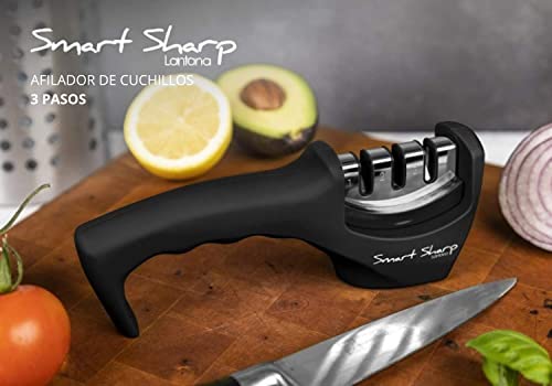 Lantana Afilador de cuchillo inteligente afilado, afilado manual profesional de 3 etapas para cuchillos de cocina