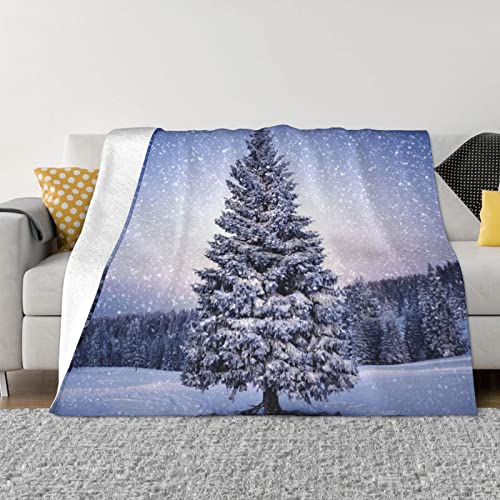 Lanzar una Manta Nature Winter Snowflake Trees Flannel Blanket Soft and Warm Anti-Pilling Blanket For All Seasons 80"X60"