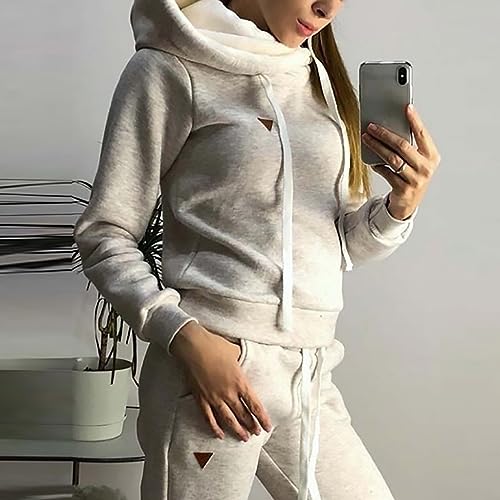 Laonajkd Conjunto Casual Mujer 2023 Chándal para Mujer Pantalones Cintura Alta con Deportivo Ropa de Entrenamiento Tallas Grandes con Cordón y Bolsillo Chandal Conjunto para Mujer