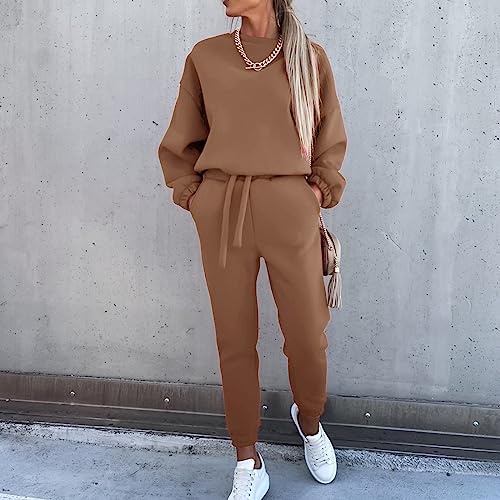 Laonajkd Conjunto Chándal Mujer Conjunto Pantalones y Top Mujer Chandal Conjunto para Mujer Chándal para Mujer Moda Estampado con Cordón y Bolsillo para Fitness Running Jogging