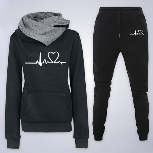 Laonajkd Conjunto Chándal Mujer Invierno Deportivo Sudaderas Manga Larga con Cremallera y Bolsillos Moda Impresión Chándales Dos Piezas para yoga entrenamiento trotar correr fitness Completo