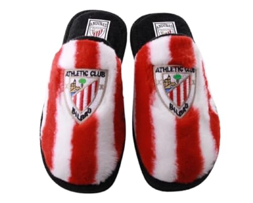 Lares Zapatillas Casa Athletic de Bilbao para Hombre y niño Color: Rojo Talla: 43 - Equipo futbol Escudo Athletic de Bilbao con licencia oficial. Fabricadas por Puche.