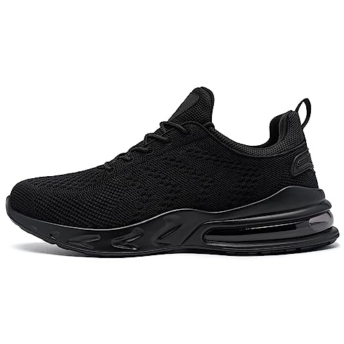 LARNMERN Zapatillas Running Hombre Zapatos de Senderismo Impermeables Deportivas Gimnasio Trekking Ligeros Correr Transpirables Casual Sneakers（43,Negro）